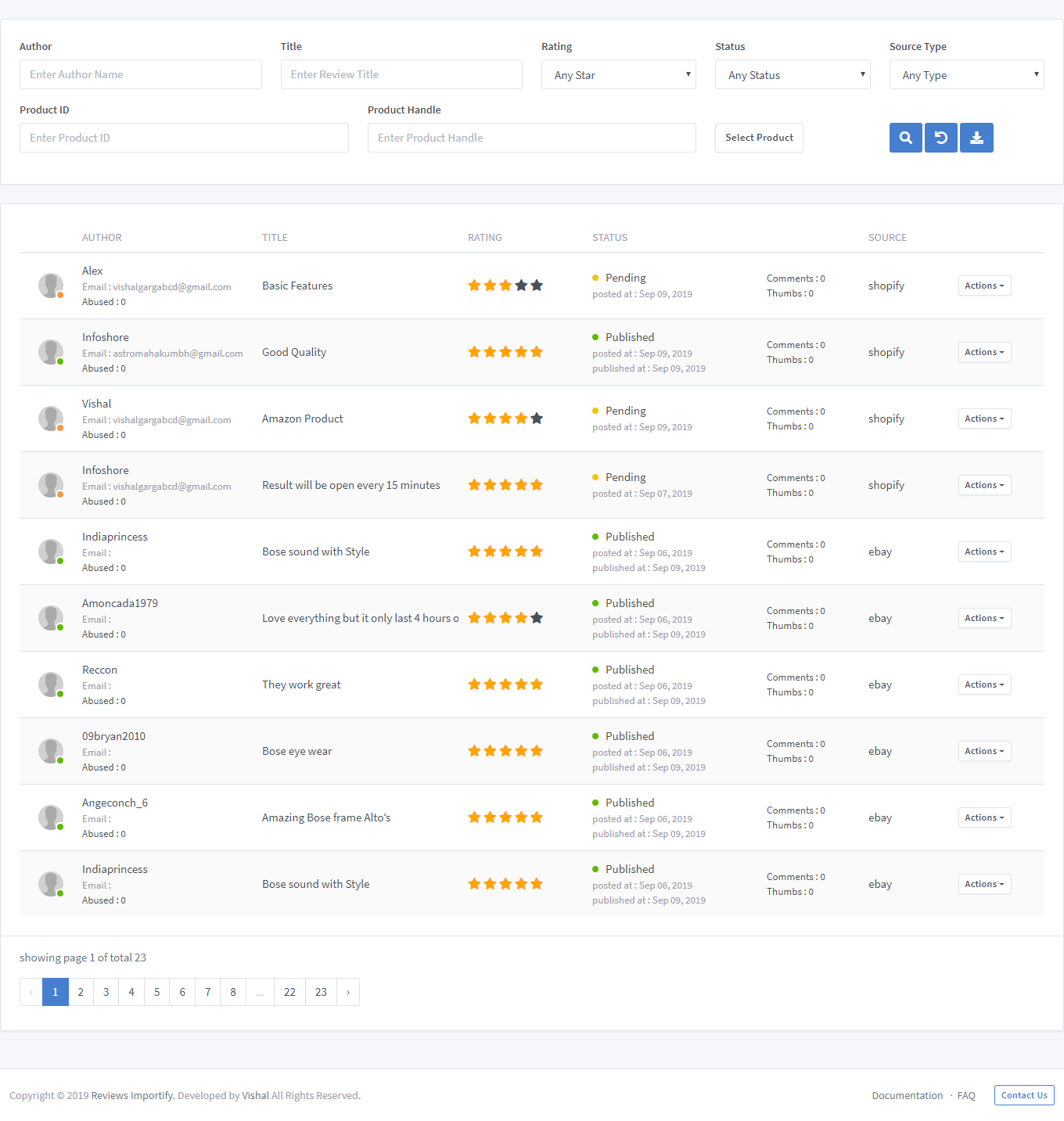 reviews importify app screenshot image